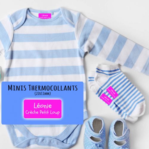 melu kids® Étiquette Vêtement Thermocollante (50 pièces) - Étiquette  vêtement enfant à repasser - Personnalisables et lavables en machine - Bleu  : : Cuisine et Maison